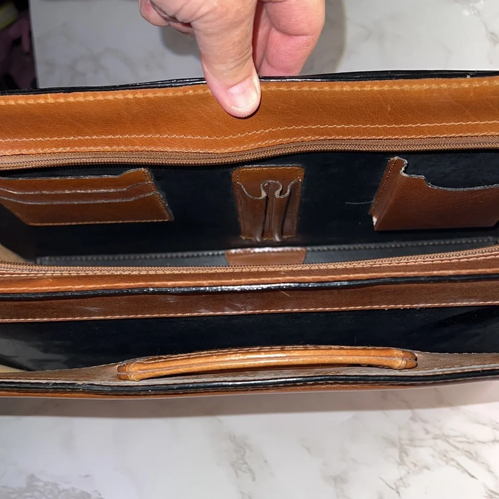 Hey JR Wants This Awesome Leather Briefcase! Very Smart with Slide Down Handels